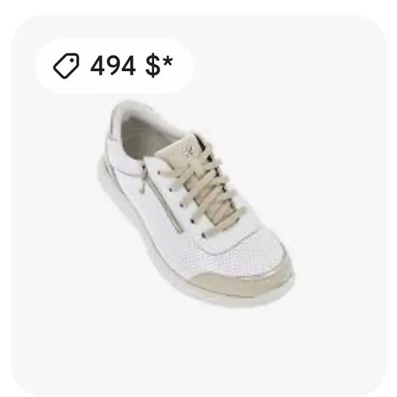 Kybun Lancy KYBoot White/Tan Patent Leather Walk-On-Air Italy Sneakers Women’s 8