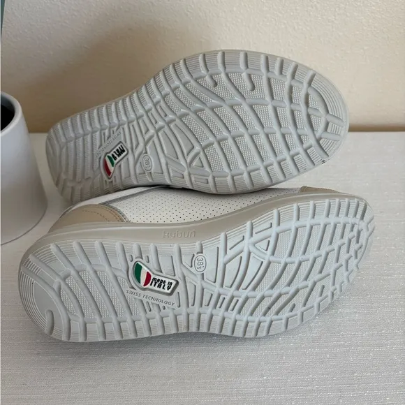 Kybun Lancy KYBoot White/Tan Patent Leather Walk-On-Air Italy Sneakers Women’s 8