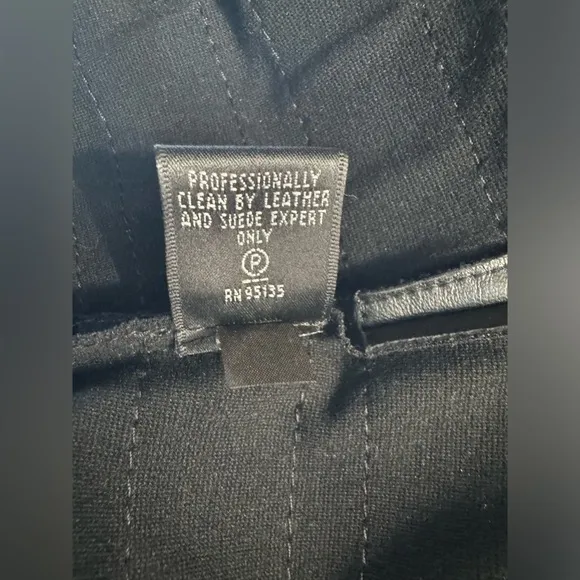 Lafayette 148 New York Black Lightweight Evening Leather Blazer Like New Small 4