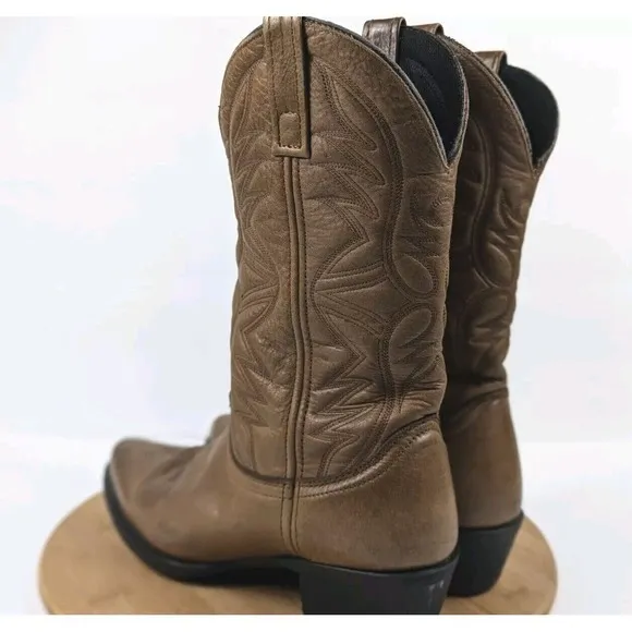 Laredo Cowboy Boots Mens‎ Size 8 D Brown Embroidered Western Pull On Country