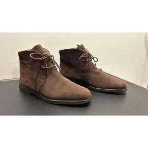 Laura Ashley Vintage Brown Leather Ankle Boots Lace Up Size 39 8.5