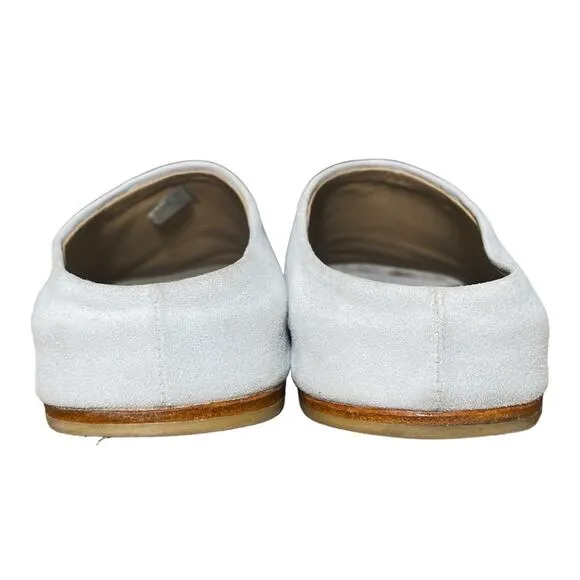 Lauren Manoogian Light Blue Gray Suede Mono Slide Sandals - 39
