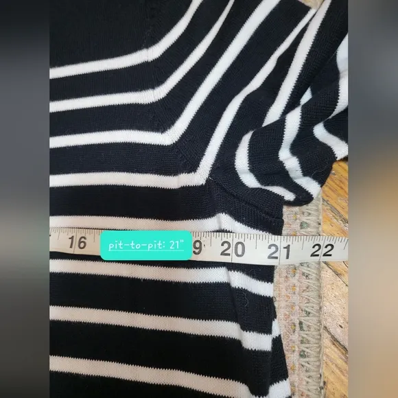 LAUREN RL NWOT Knit Dress | Black &amp; White Stripe | 3/4 Sleeve | size 1X