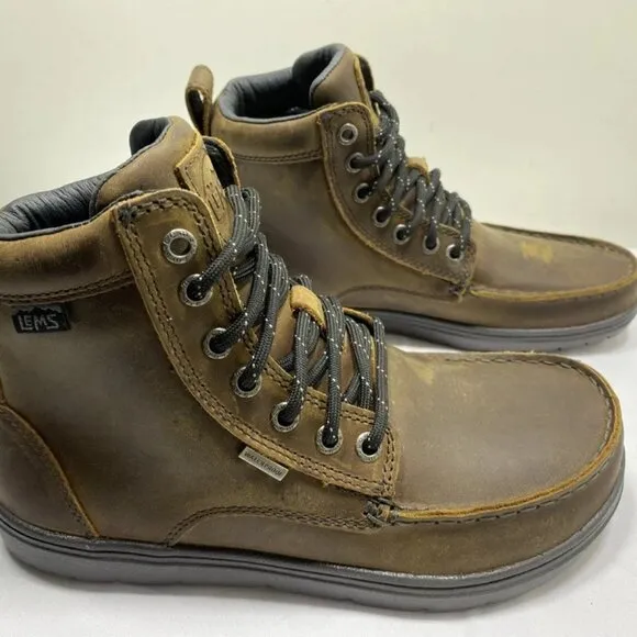 Lems Boulder Waterproof Boots Unisex W8/M6.5 Brown Lightweight Hiking Mid –