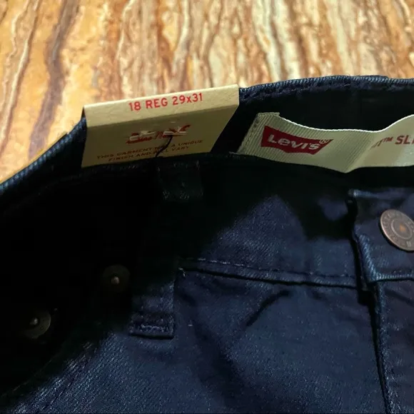 Levi's 511 Flex Jeans Boys Size 18 Deep Blue Slim Fit Stretch Super Soft