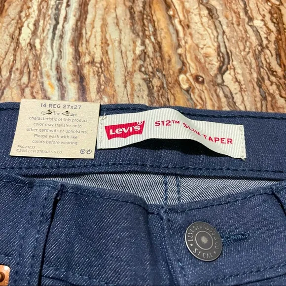 Levi's 512 Jeans Boys Size 14 Blue Tapered Slim Stretch New Fit