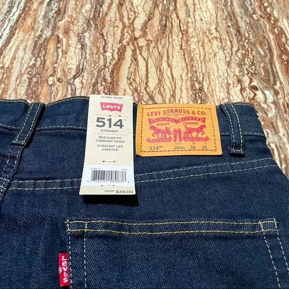 Levi's 514 Jeans Boys Size 20 Blue Straight Leg Stretch