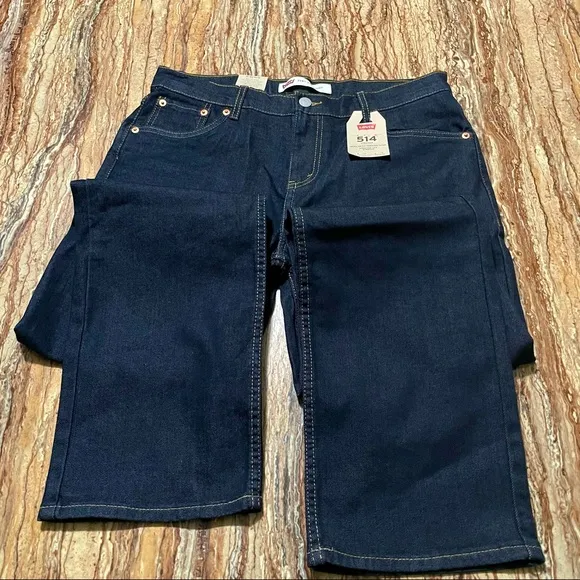 Levi's 514 Jeans Boys Size 20 Blue Straight Leg Stretch