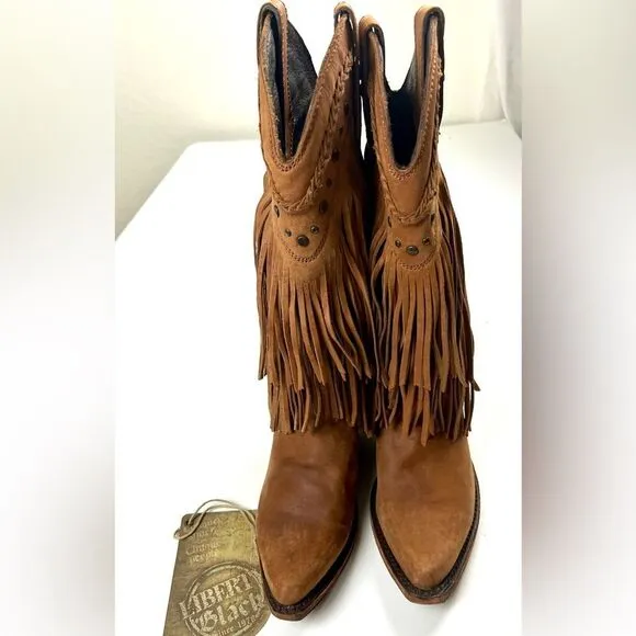 Liberty Black Vegas Fringe Faggie Boots LB71124