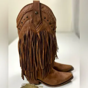 Liberty Black Vegas Fringe Faggie Boots LB71124