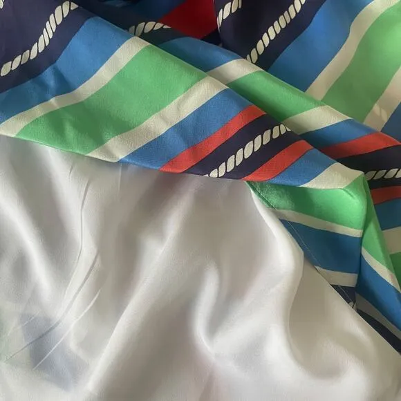 LILLY PULITZER Kennett Silk Overboard Stripe Braided Chain Mini Dress Size S