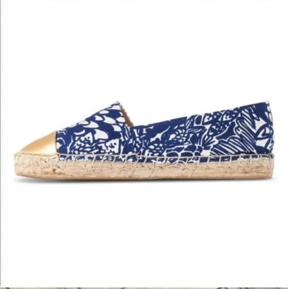 LILLY PULITZER Pulitzer Upstream Floral Slip-On Espadrille Flats NWT