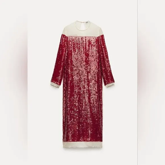 LIMITED EDITION- BLOGGER'S FAVE! SEQUIN CHIFFON DRESS ZW COLLECTION