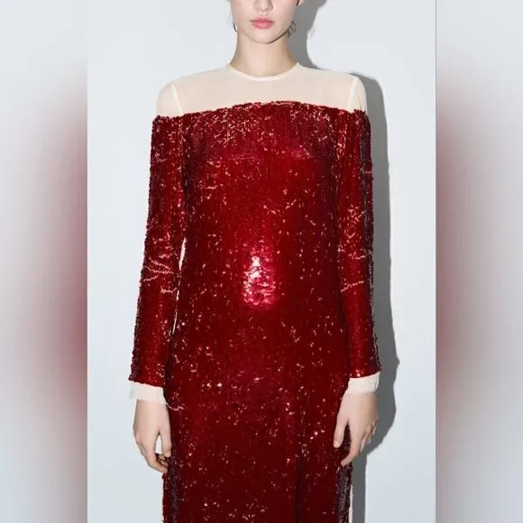 LIMITED EDITION- BLOGGER'S FAVE! SEQUIN CHIFFON DRESS ZW COLLECTION