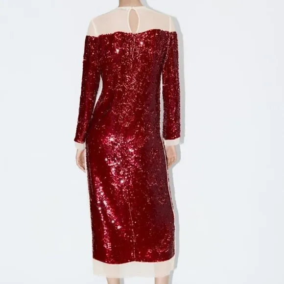 LIMITED EDITION- BLOGGER'S FAVE! SEQUIN CHIFFON DRESS ZW COLLECTION