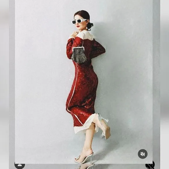 LIMITED EDITION- BLOGGER'S FAVE! SEQUIN CHIFFON DRESS ZW COLLECTION