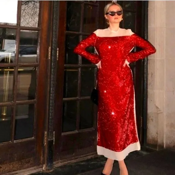 LIMITED EDITION- BLOGGER'S FAVE! SEQUIN CHIFFON DRESS ZW COLLECTION