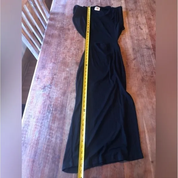 LnA Black Knit Ribbed Cutout Dress