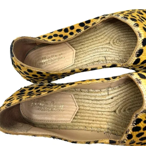 Loeffler Randall Mara Cheetah Leopard Calf Hair Espadrille Flats Size 7.5
