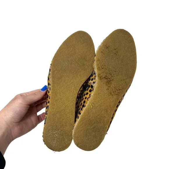 Loeffler Randall Mara Cheetah Leopard Calf Hair Espadrille Flats Size 7.5