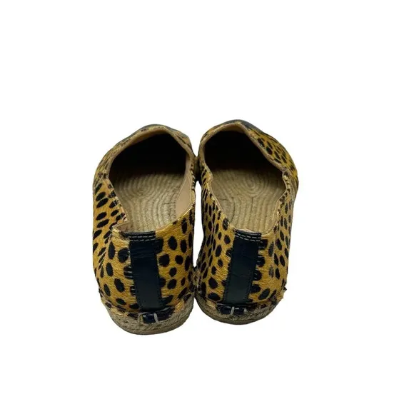Loeffler Randall Mara Cheetah Leopard Calf Hair Espadrille Flats Size 7.5