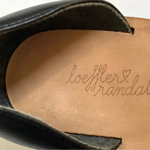 Loeffler Randall tan black spot leopard print calf hair sawyer flats sandals