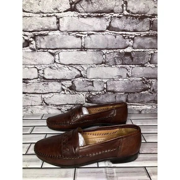 Lorenzo Banfi Brown Leather VTG Loafers Dress Shoes Men’s Sz 8.5M US/41.5-42EU
