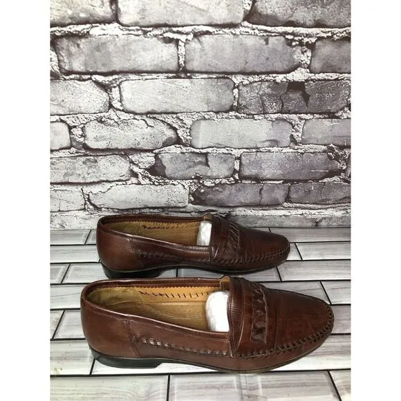 Lorenzo Banfi Brown Leather VTG Loafers Dress Shoes Men’s Sz 8.5M US/41.5-42EU