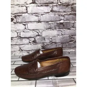 Lorenzo Banfi Brown Leather VTG Loafers Dress Shoes Men’s Sz 8.5M US/41.5-42EU