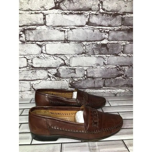 Lorenzo Banfi Brown Leather VTG Loafers Dress Shoes Men’s Sz 8.5M US/41.5-42EU