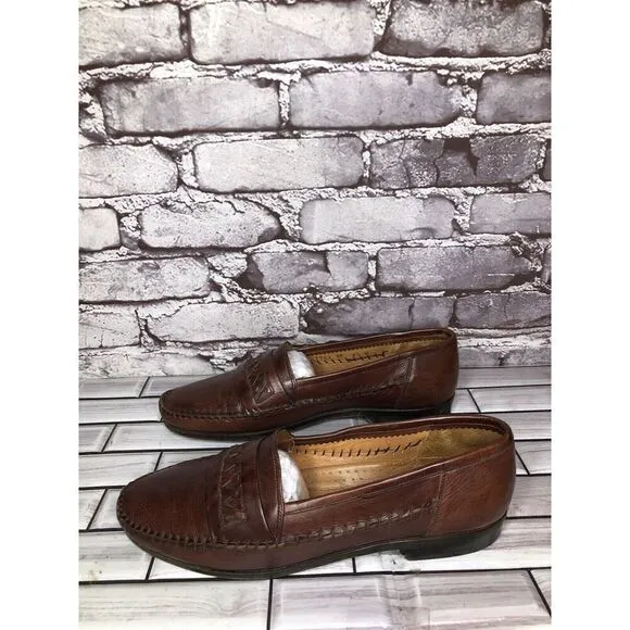 Lorenzo Banfi Brown Leather VTG Loafers Dress Shoes Men’s Sz 8.5M US/41.5-42EU