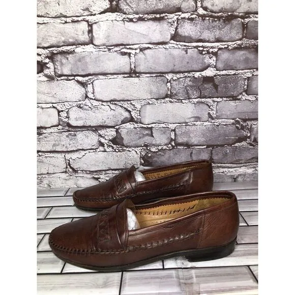 Lorenzo Banfi Brown Leather VTG Loafers Dress Shoes Men’s Sz 8.5M US/41.5-42EU