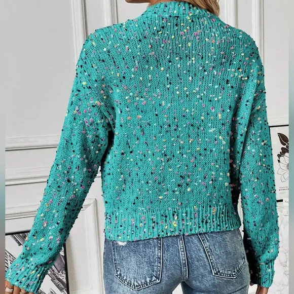 Lottie Confetti Cardigan - Turquoise