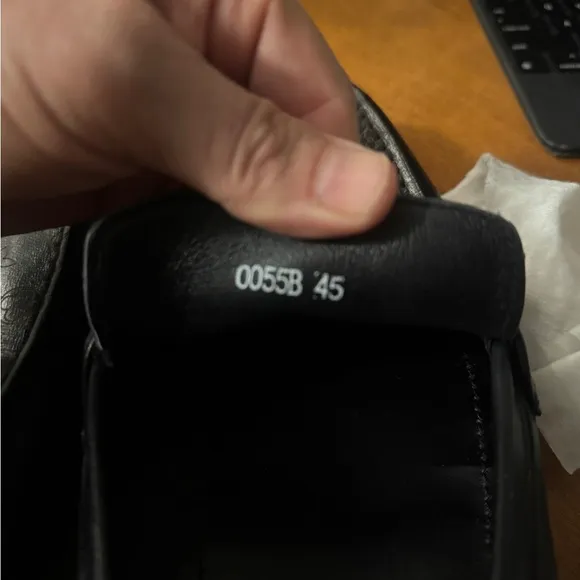 Louis Vuitton Black Loafers with Monogram and Leather Strap