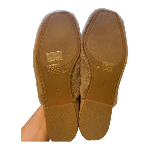 Lucky Brand Dichi Slip On Flat Sherling Leather Color - Taupe Stone NWOB Sz 8.5