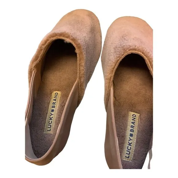 Lucky Brand Dichi Slip On Flat Sherling Leather Color - Taupe Stone NWOB Sz 8.5