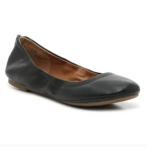 Lucky Brand Eikia Ballet Flats Leather Zipper Back Balletcore Twee Black size 8