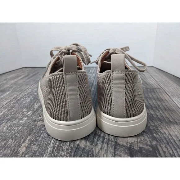 Lucky Brand LP-Laddix Women's Knit Lace Up Sneakers Taupe Size 7.5 NEW