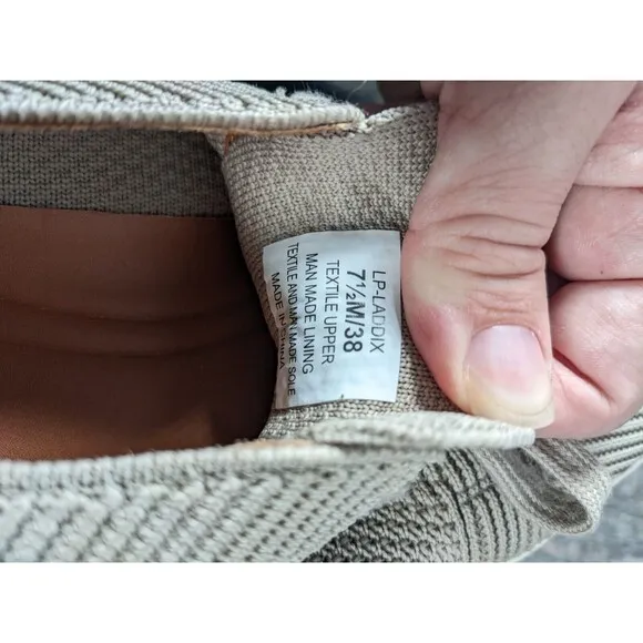 Lucky Brand LP-Laddix Women's Knit Lace Up Sneakers Taupe Size 7.5 NEW