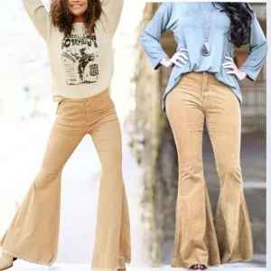 Lucky &amp; Blessed Mocha Carson Corduroy Flare Jeans NWT