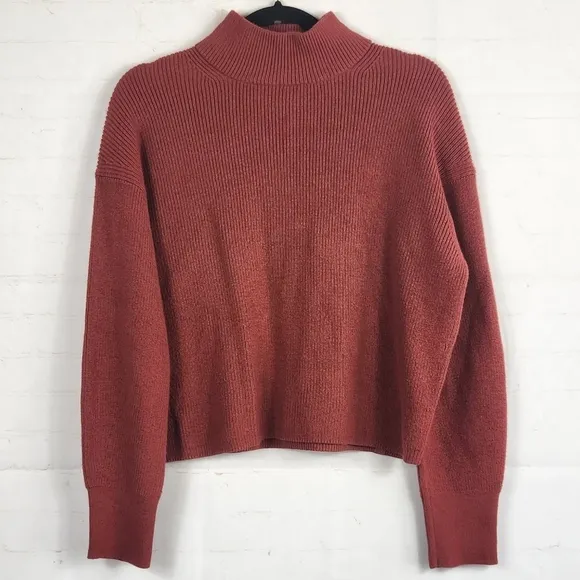 Lululemon Merino Wool-Blend Ribbed Turtleneck Sweater in Cayenne Size 6