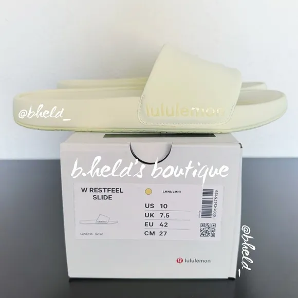 lululemon Restfeel Women’s Slide in Lemon Ice Yellow Size 10 Brand New NWT