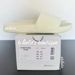 lululemon Restfeel Women’s Slide in Lemon Ice Yellow Size 10 Brand New NWT