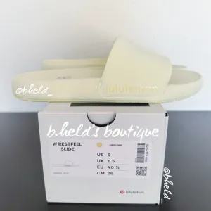 lululemon Restfeel Women’s Slide in Lemon Ice Yellow Size 9 Brand New NWT