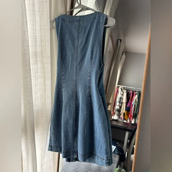 LULUS Cutest Aesthetic Light Wash Denim Belted Button-Up Mini Dress