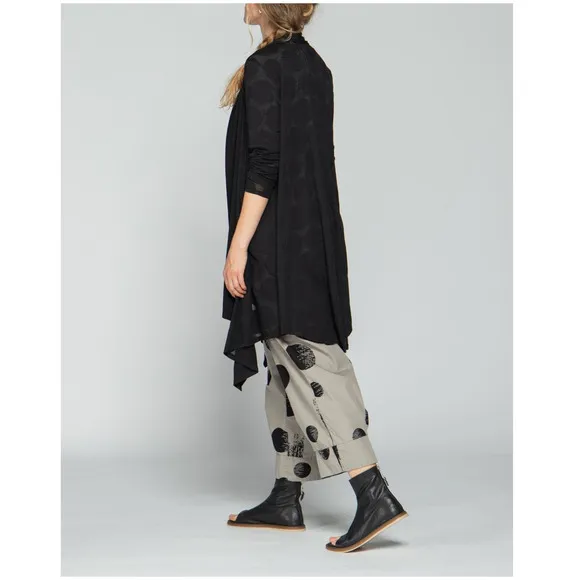Luukaa Women's Black Polka-Dot Cardigan Size 14 Lightweight Cotton NWT