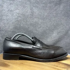 M. Gemi Mens Leather Round Apron Toe Slip-On Formal Loafers Brown Size EUR 43.5