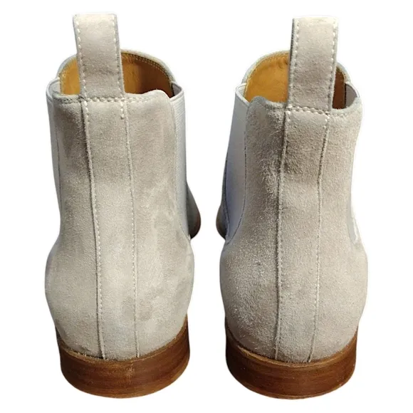 M. Gemi 'The Amico' Perforated Suede Chelsea Boot in Light Gray,Size 37.5 / 7 US