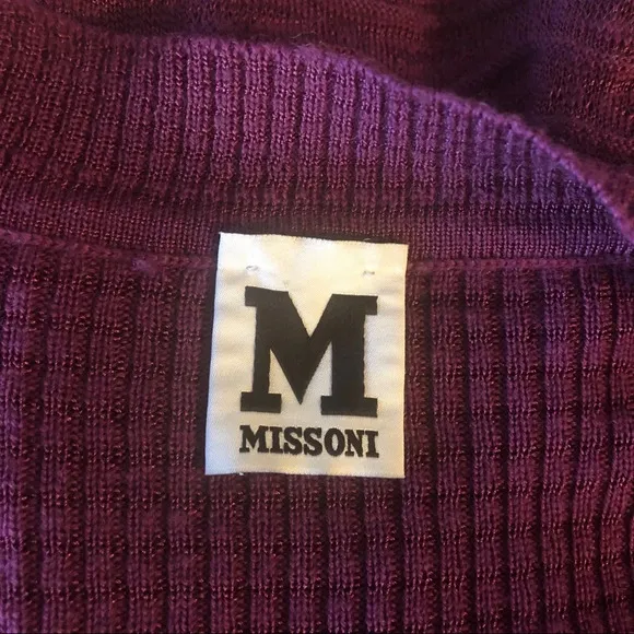 M Missoni Fit &amp; Flare Plum Lined Sweater Dress