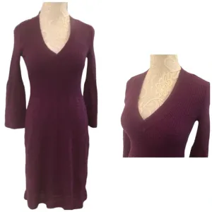 M Missoni Fit &amp; Flare Plum Lined Sweater Dress